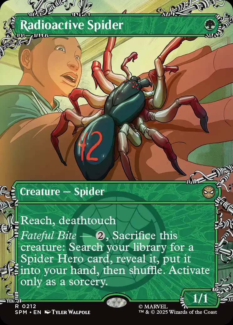 1x (212) Radioactive Spider - FOIL - BORDERLESS WEB-SLINGER MTG